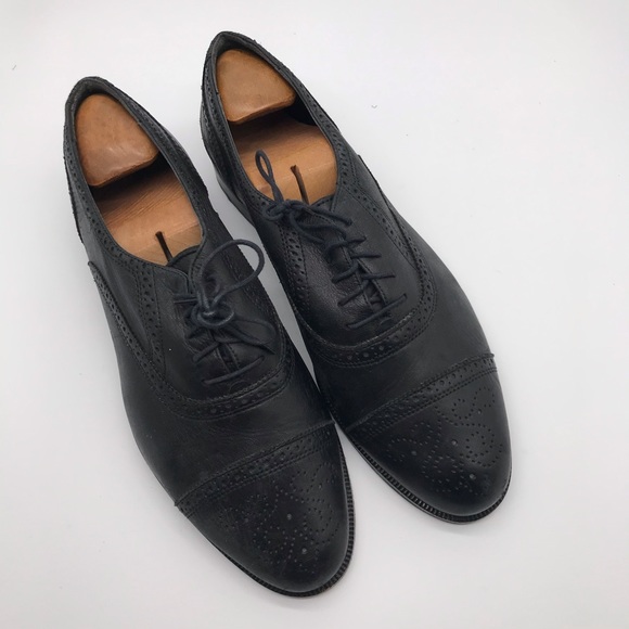 Johnston & Murphy size 10.5 M black leather shoes - Picture 2 of 6